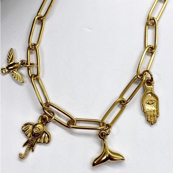 NEW Good Luck Gold Charm Layering Bracelet - Picture 9 of 13